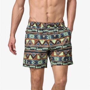 Patagonia Men's Hydropeak Volley Shorts Size M High Hopes Geo Forge Grey